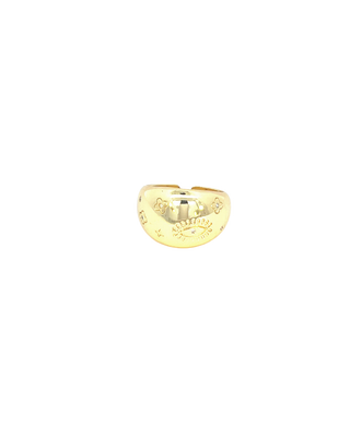 Anillo ojo turco con flores chunky  RA03009