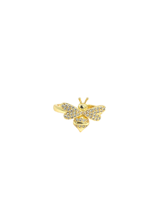 Anillo abeja dorado con zirconias RA04006