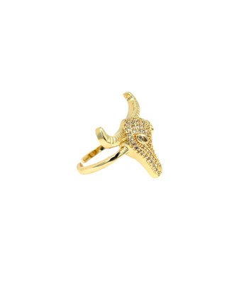 Anillo cabeza de toro  con zirconias RA04013