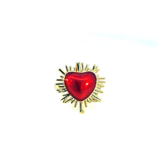 Anillo chunky con corazon esmaltado SA16001