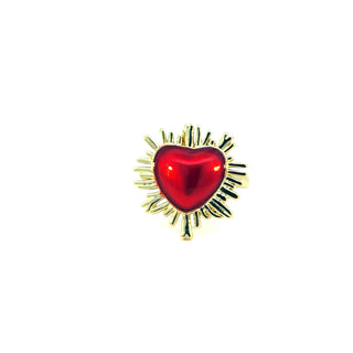 Anillo chunky con corazon esmaltado SA16001