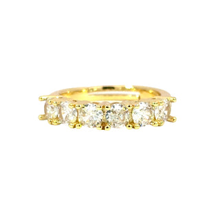Anillo dorado con fila de zirconias churumbela RA03024