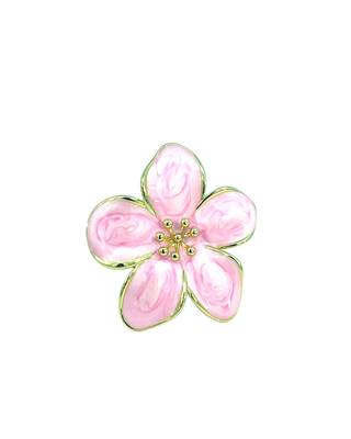 Anillo esmaltado flor rosa 5 petalos RA05009