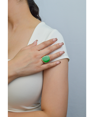 Anillo esmaltado verde  RA04011