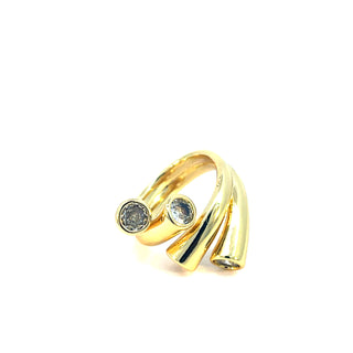Anillo espiral con piedras grueso RA05003