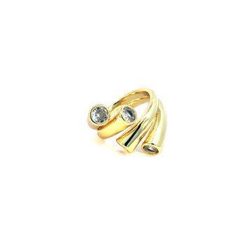 Anillo espiral con piedras grueso RA05003