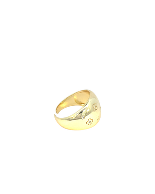 Anillo ojo turco con flores chunky  RA03009