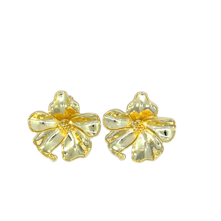 Arete chunky dorado flor 5 petalos SE09003