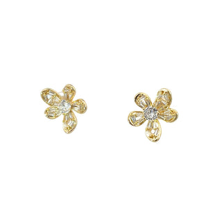 Arete con diseño de flor irregular ER09027
