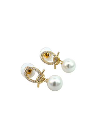 Arete con perla colgante ER03059