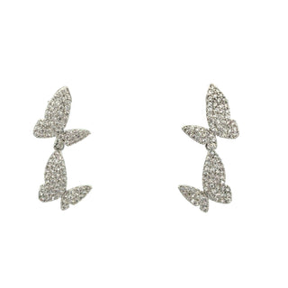 Arete de mariposa doble colgante ER11018