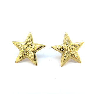 Arete doble estrella texturizado ER05030