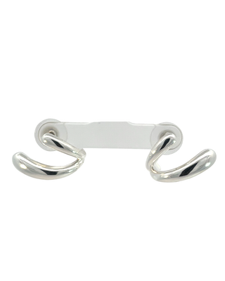 Arete estilo doble chunky plateado ER03063