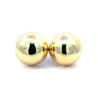 Arete tipo botón dorado chunky ER04004