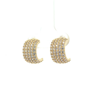 Aretes dorados de diseño curvo ER09025
