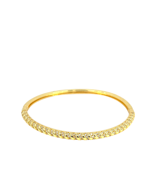 Brazalete dorado delgado con zirconia BR01005