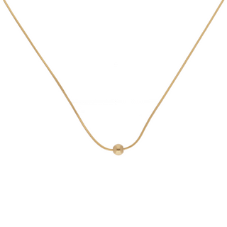 Collar dorado de cadena con esfera lisa SN07011