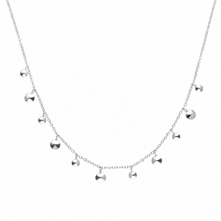 Collar plateado con dijes circulares colgantes SN0706
