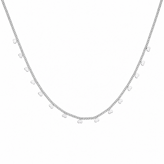 Collar plateado con dijes de corazón SN0704