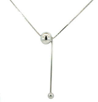 Collar plateado con diseño minimalista con detalle circular SN0403