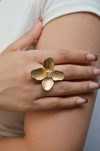 Anillo de flor 4 petalos RA04002