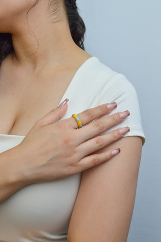 Anillo  5 flores plateado  RA04023
