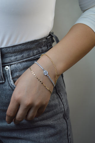 Pulsera tipo tenis con piedra en medio PL06012