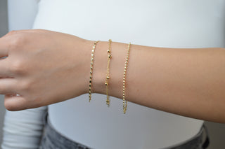 Pulsera delgada con bolitas diamantadas  SP16001