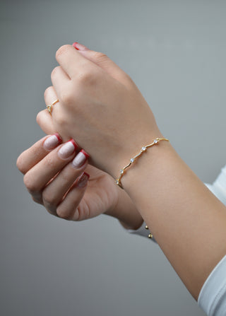 Pulsera estilo curly con piedra PL06011