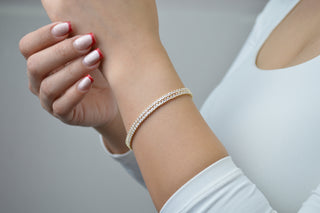 Pulsera tipo baguete doble PL06016