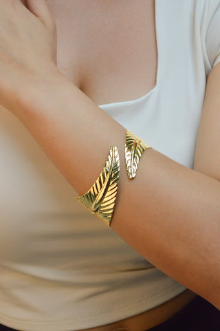 Brazalete hoja doble textura BR01004
