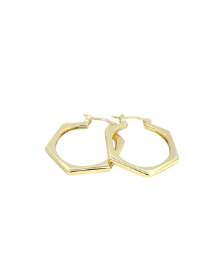 Arracada hexagonal delgada XA03012