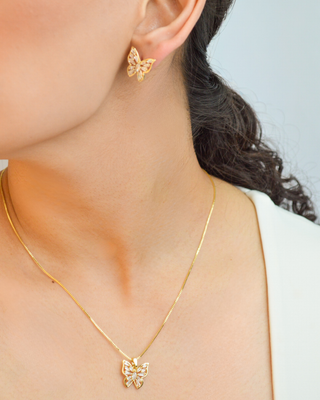 Set de mariposas con dije fino FT03-027