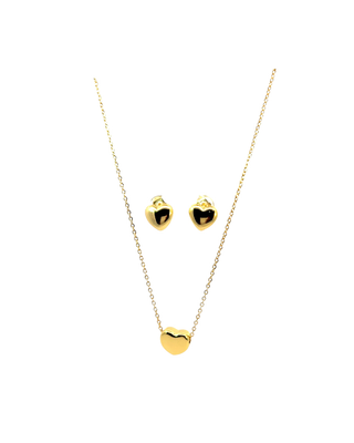 Set acero corazon inflado ST08005