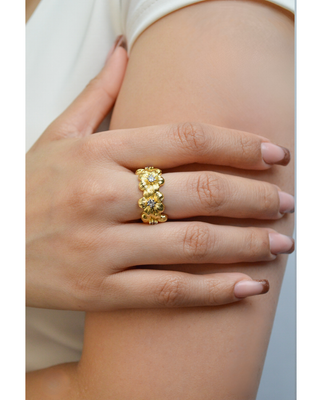 Anillo chunky de flores RA06004