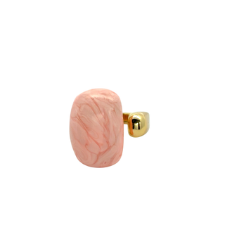Anillo con piedra rectangular ajustable rosa efecto mármol RA03-20