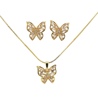 Set de mariposas con dije fino FT03-027