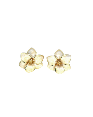 Arete media flor beige chunky ER05036