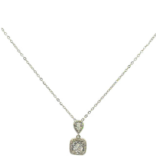Gargantilla fina  con un dije doble colgante de pedrería FT03030