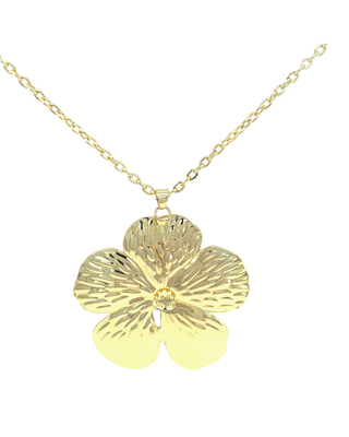 Gargantilla flor con textura 5 petalos NK01001
