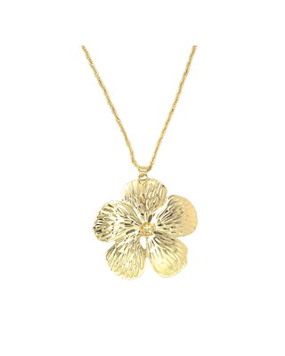 Gargantilla flor con textura 5 petalos NK01001