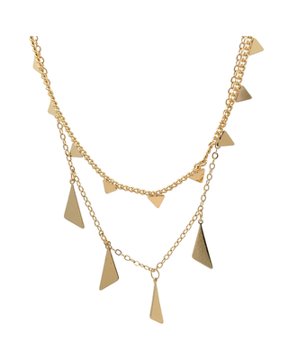 Collar largo con dijes triangulares