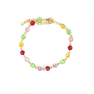 Pulsera multicolor rosa,amarillo y verde PL06021
