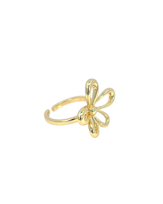 Anillo flor de 5 petalos abiertos con diseño calado RA03-012