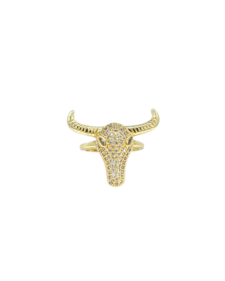 Anillo cabeza de toro  con zirconias RA04013