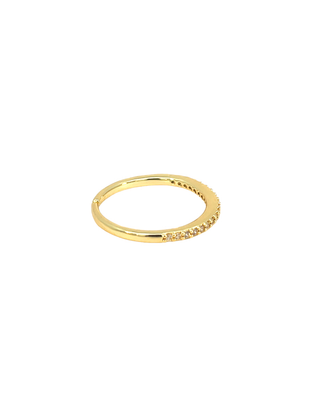 Anillo dorado tipo churumbela con zirconia  RA04017
