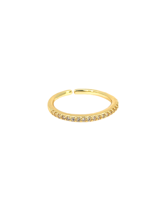 Anillo dorado tipo churumbela con zirconia  RA04017