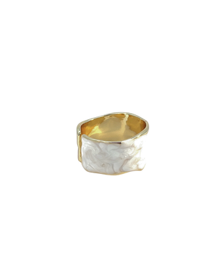 Anillo esmaltado chunky beige RA04019