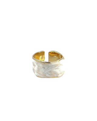 Anillo esmaltado chunky beige RA04019