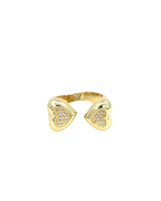 Anillo corazon doble invertido zirconia RA04009